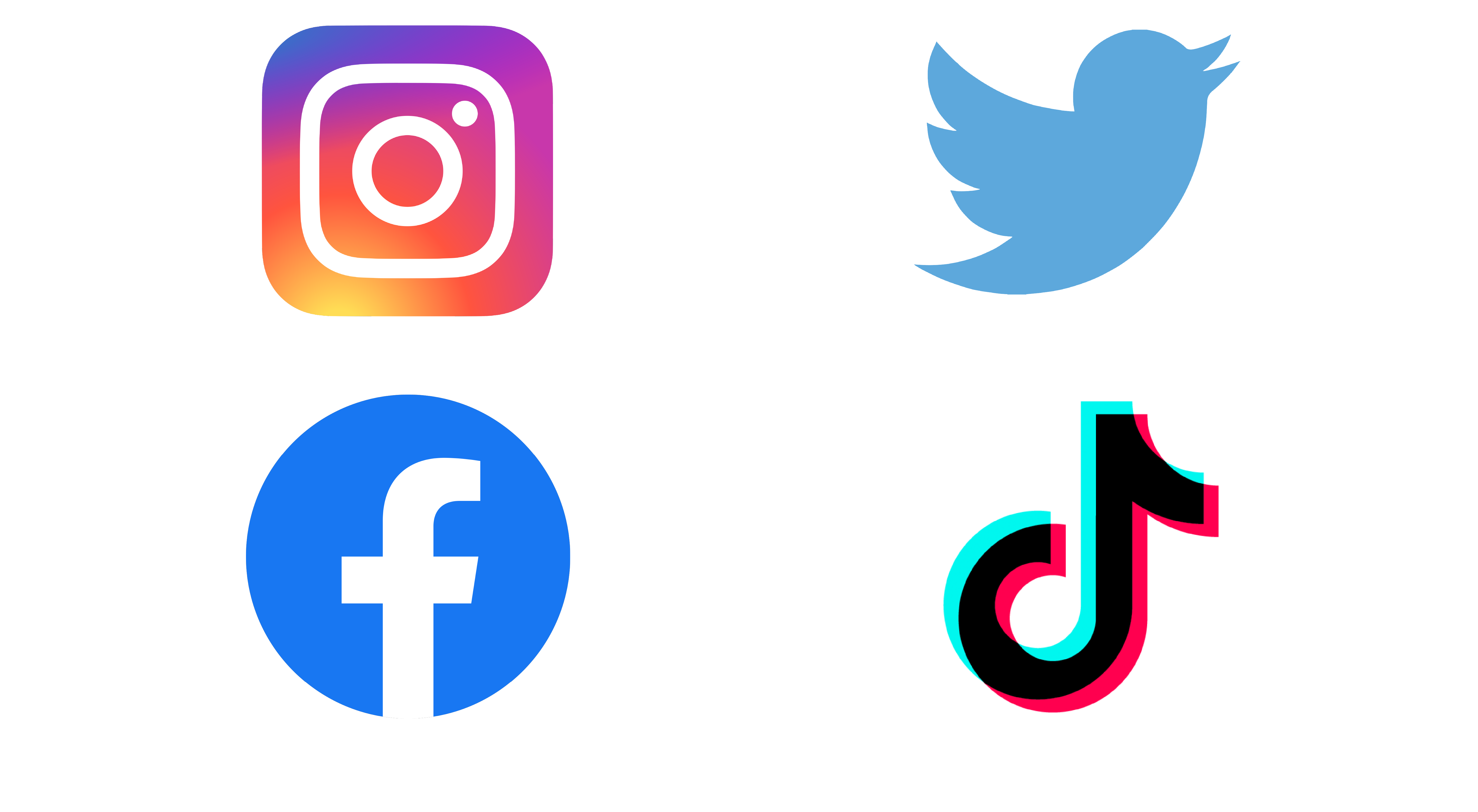 Logos from several different social media apps aligned in a grid.